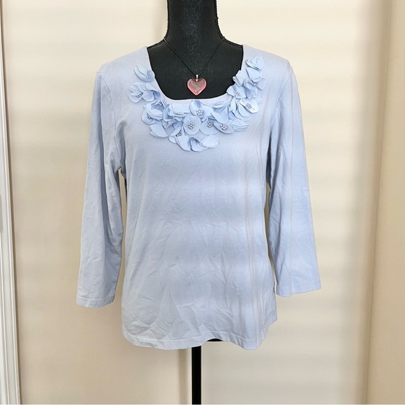 Ruby Rd. Floral Appliqué Top - Picture 1 of 4